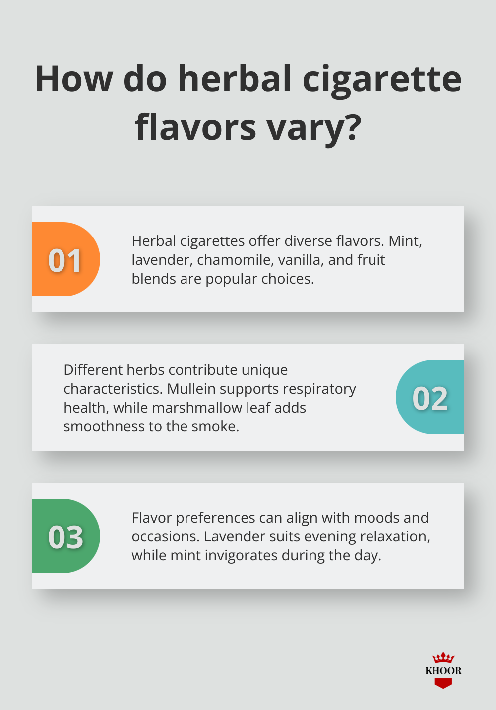 Fact - How do herbal cigarette flavors vary?