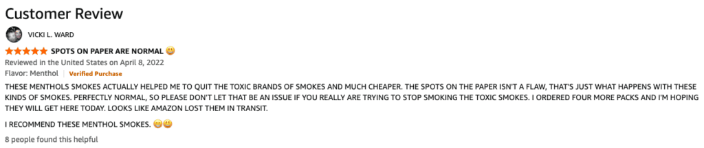KHOOR customer review about spots
