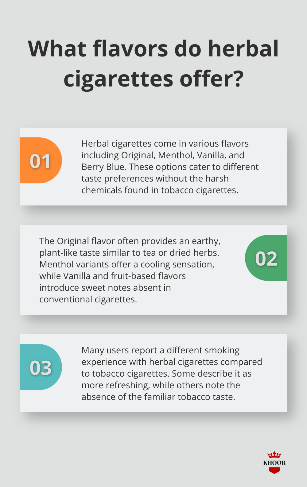 Infographic: What flavors do herbal cigarettes offer?